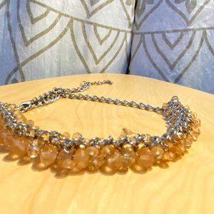 Dangly pink Crystal Necklace with Adjustable Length.